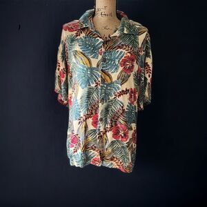 Pineapple Moon Hawaiian Shirt Mens SZ XL Vintage Vacation Beach Resort Casual